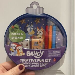 BLUEY Creative Fun Kit with 3 Markers 10 Activity Sheets and 2 Sticker Sheets